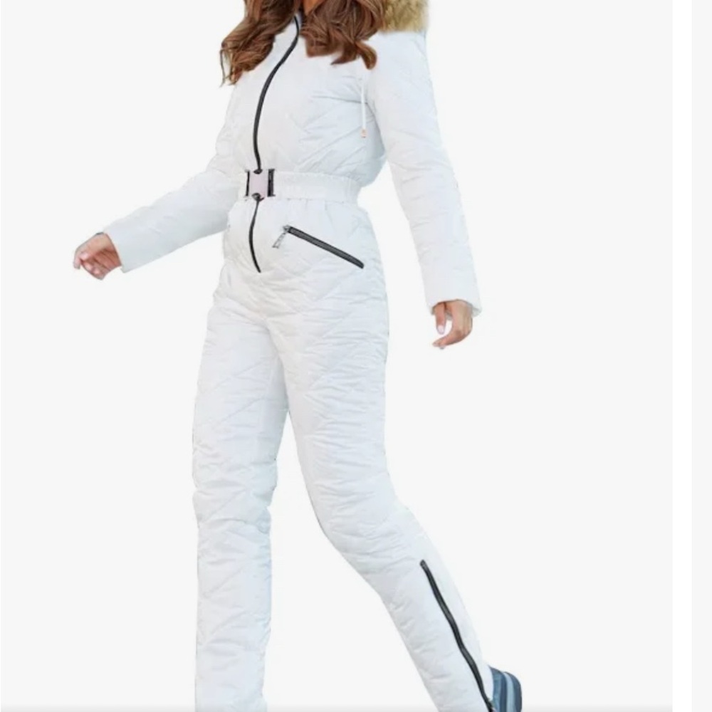 COPY - Stylish White Quilted Snowsuit